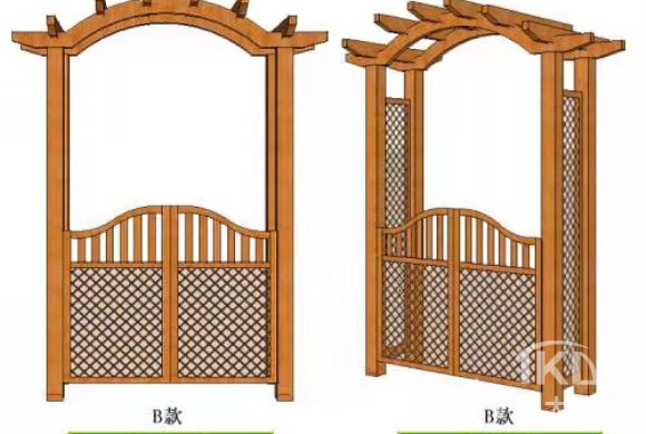 拱形防腐木花架门图